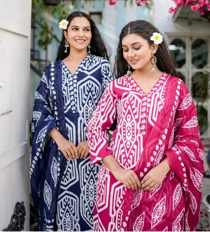 women in summer cotton outfit