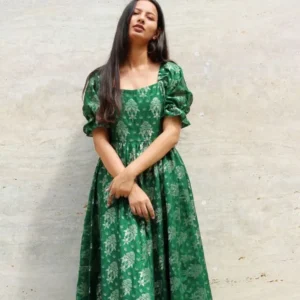 Green Cotton Midi dress