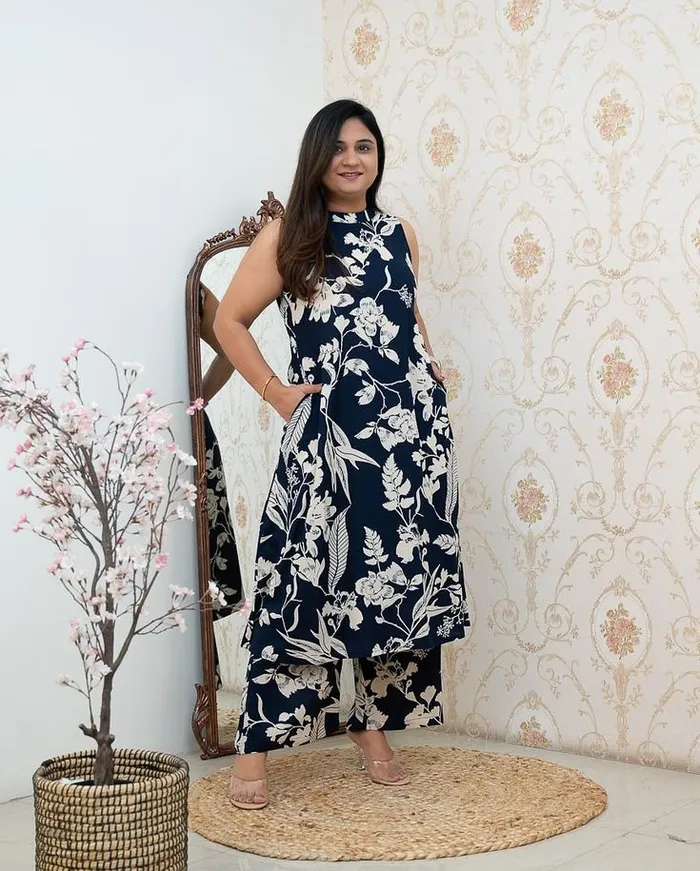 Elegant Navy Blue Co-ord