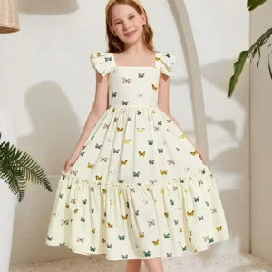 Kid in trendy cotton frock