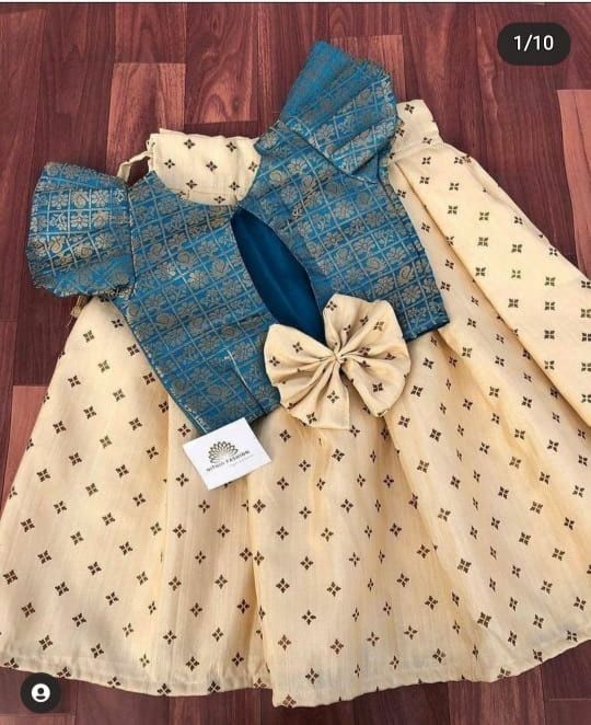 Royal blue brocade pattupavada set