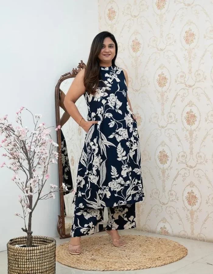 Elegant Navy Blue Co-ord