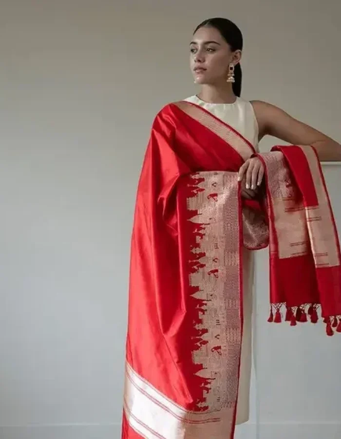 Kurta with katan silk banarasi dupatta